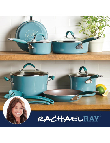 Juego de Ollas y Sartenes Rachael Ray Cucina 12 Piezas Azul