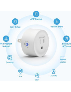 Enchufe Inteligente WiFi wooaismart 16A Control por Voz 2 Pcs 2