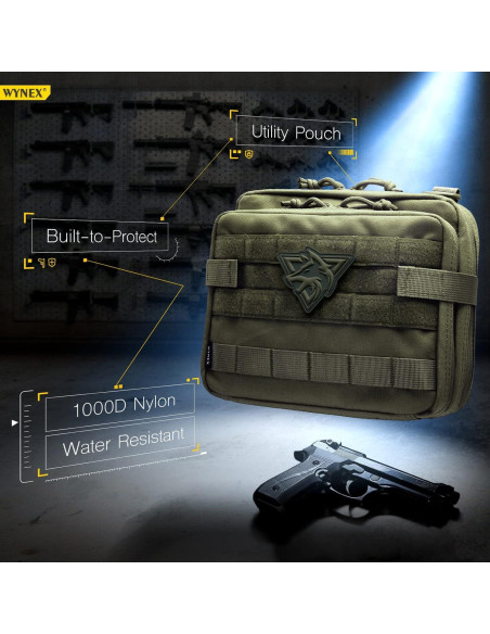 Bolsa Táctica WYNEX Grande EDC Molle 24x19x9cm Verde Bolsa Táctica WYNEX Grande EDC Molle 24x19x9cm Verde
