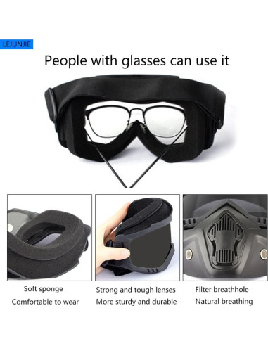 Casco Táctico LEJUNJIE MICH con Gafas Desmontables 700g