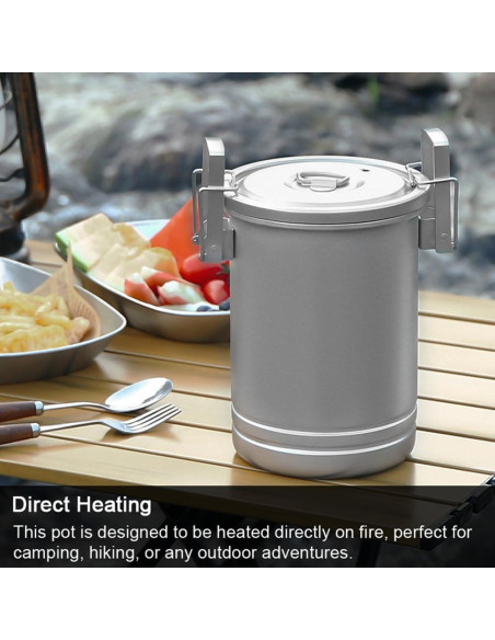 Olla de Acero Inoxidable para Camping Sonew 1.3L - Cocina al Aire Libre Olla de Acero Inoxidable para Camping Sonew 1.3L - Cocina al Aire Libre