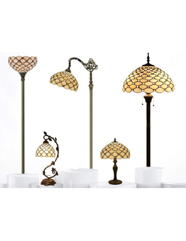 Lámpara de Pie Tiffany WERFACTORY 30 cm Ámbar 167 cm Luz LED