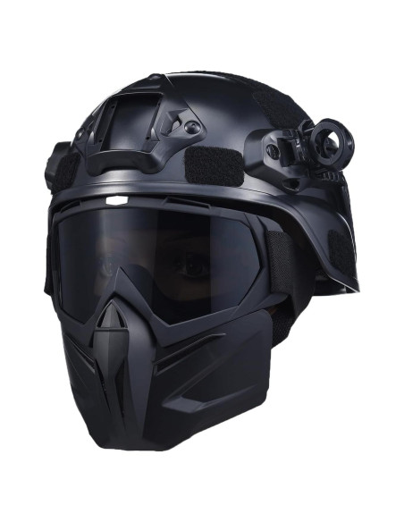 Casco y Máscara de Airsoft YOQVQOY Táctico con Accesorios Casco y Máscara de Airsoft YOQVQOY Táctico con Accesorios
