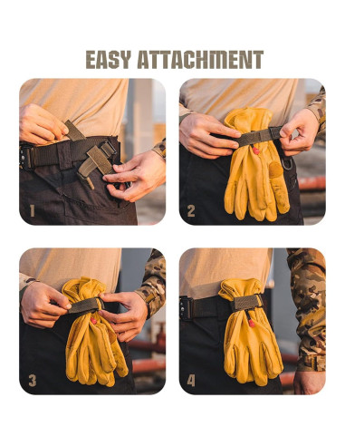Correa de soporte para guantes tácticos LIVANS - 2 paquetes