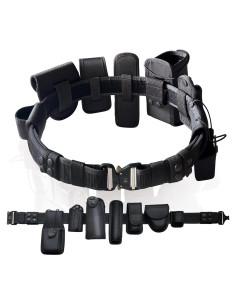 Cinturón Táctico BittPicc 8 en 1 Ajustable Nylon Negro