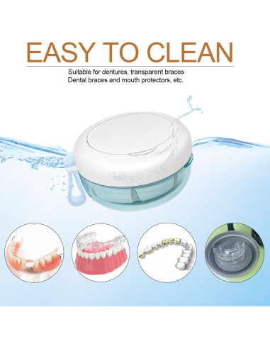 Estuche para Dentaduras Chaoyun Blanco a Prueba de Fugas