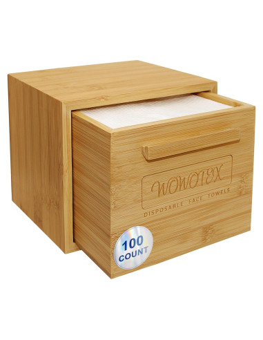 Contenedor de Toallas de Bambú WOWOTEX con 100 Toallas Biodegradables
