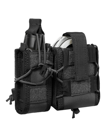 Bolsa Táctica LarKoo para Esposas y Cargador 9mm Negro Bolsa Táctica LarKoo para Esposas y Cargador 9mm Negro