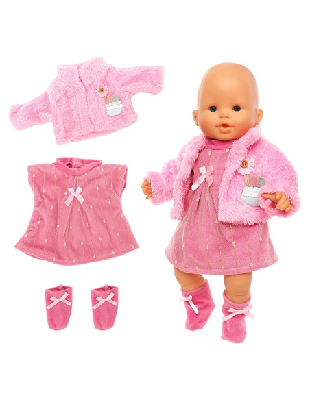Conjunto de Ropa para Muñecas EnochT 3 Piezas Vestido Rosa Conjunto de Ropa para Muñecas EnochT 3 Piezas Vestido Rosa