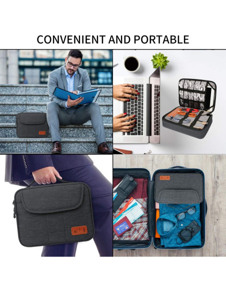 Bolsa Organizadora de Cables HOLIMET Doble Capa Negra Bolsa Organizadora de Cables HOLIMET Doble Capa Negra