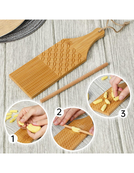 Combo Tabla de Gnocchi y Garganelli YORSEEK de Bambú Combo Tabla de Gnocchi y Garganelli YORSEEK de Bambú