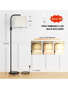 Lámpara de Pie Ambimall 9W Ajustable Moderna para Oficina 2