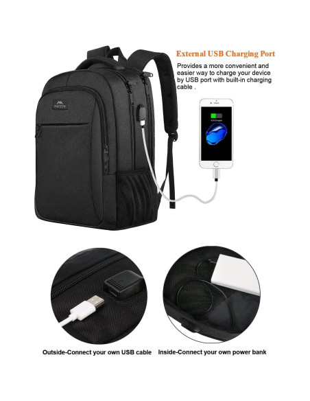 Mochila MATEIN para Laptop 15.6" USB Resistente al Agua Mochila MATEIN para Laptop 15.6" USB Resistente al Agua