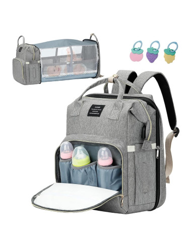 Mochila para Pañales Impermeable Unisex 15L Gris