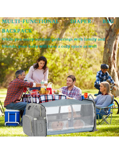 Mochila para Pañales Impermeable Unisex 15L Gris