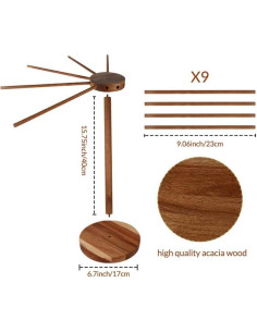 Soporte para Secar Pasta Liberal Brightdeer 10 Barras Madera 2