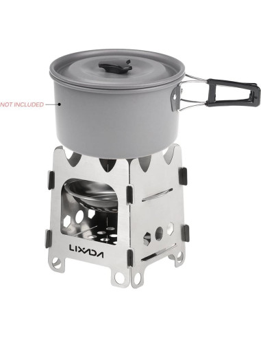 Estufa de Camping Lixada Plegable de Acero Inoxidable