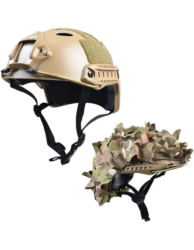 Casco Táctico JFFCESTORE PJ Camuflaje Ligero para Airsoft