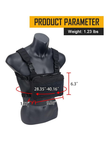 Bolsa Táctica de Pecho IDOGEAR Negra con Accesorios 5.56/7.62