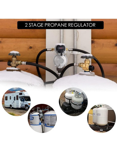 Regulador de Propano LP Samplife 2 Tanques Automático con Mangueras
