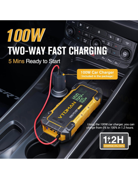 VTOMAN V10 Max 5500A Arrancador de Salto 12V USB-C 100W VTOMAN V10 Max 5500A Arrancador de Salto 12V USB-C 100W