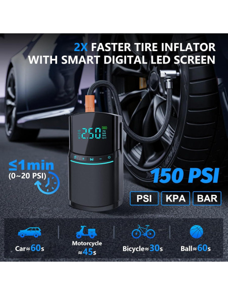 Arrancador de coche CalmBloom BN03 4000A con compresor 150PSI Arrancador de coche CalmBloom BN03 4000A con compresor 150PSI