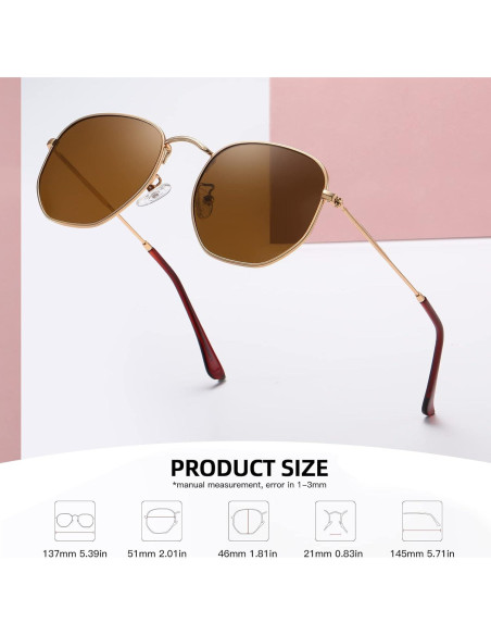 Gafas de sol hexagonales polarizadas MEETSUN UV400 unisex Gafas de sol hexagonales polarizadas MEETSUN UV400 unisex