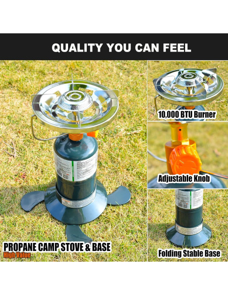 Estufa de Propano Portátil RANDDER 10,000 BTU Camping Estufa de Propano Portátil RANDDER 10,000 BTU Camping