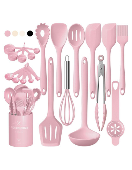 Set de Utensilios de Cocina Umite Chef 22 Piezas Silicona Rosa