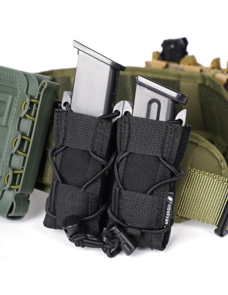Funda Doble Cargador 9mm Hbskyan Nylon Táctica MOLLE Funda Doble Cargador 9mm Hbskyan Nylon Táctica MOLLE
