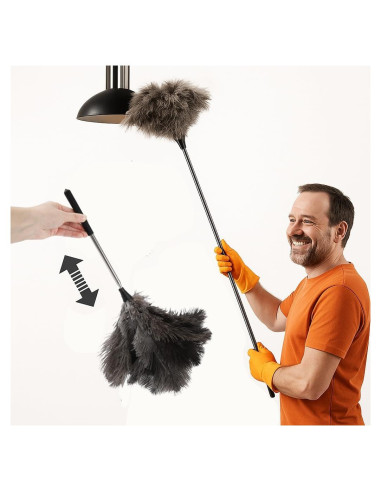 Duster Extensible Lamar de Plumas de Avestruz 48-102 cm