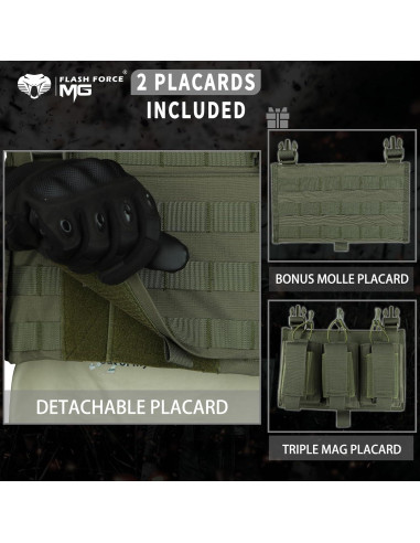 Chaleco Táctico MGFLASHFORCE Molle Verde para Airsoft