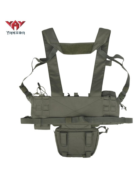 Chaleco Táctico YAKEDA Mini Rig Ajustable Verde Ejército Chaleco Táctico YAKEDA Mini Rig Ajustable Verde Ejército