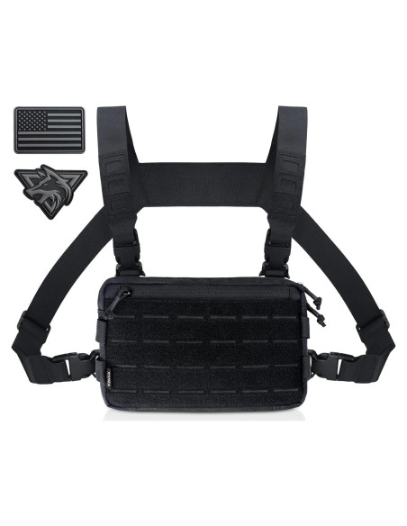 Bolsa de Pecho WYNEX Wy-0212B Negra para Senderismo Bolsa de Pecho WYNEX Wy-0212B Negra para Senderismo