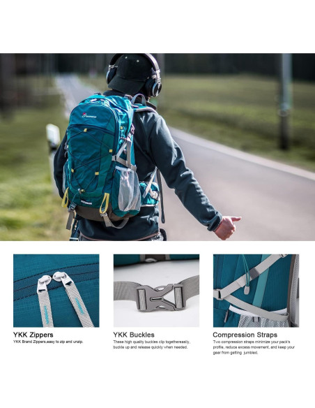 Mochila de Senderismo MOUNTAINTOP 40L Cianoscuro Ligera Mochila de Senderismo MOUNTAINTOP 40L Cianoscuro Ligera