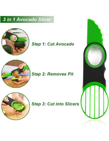 Cortador de Aguacate 3 en 1 XHCLIUFB - Apto Lavavajillas