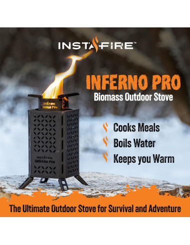 Estufa de Biomasa InstaFire Inferno Pro 1.22 kg Compacta