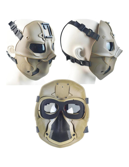 Casco Táctico Hdlsina con Máscara y Auriculares 27,99x21,95cm Casco Táctico Hdlsina con Máscara y Auriculares 27,99x21,95cm