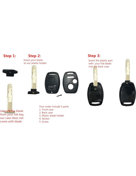 Funda de llave Honda CRV Civic Pilot 2+1 botones Negra Funda de llave Honda CRV Civic Pilot 2+1 botones Negra