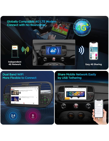 XTRONS Radio Fiat 500 2007-2015 Pantalla 7" Android 14 XTRONS Radio Fiat 500 2007-2015 Pantalla 7" Android 14