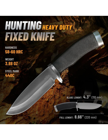 Cuchillo de Caza Grand Way Bushcraft 22,35 cm con Funda Cuchillo de Caza Grand Way Bushcraft 22,35 cm con Funda