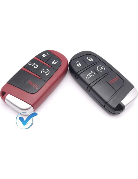 Cubierta de llave 5 botones Horande para Dodge y Jeep Roja Cubierta de llave 5 botones Horande para Dodge y Jeep Roja