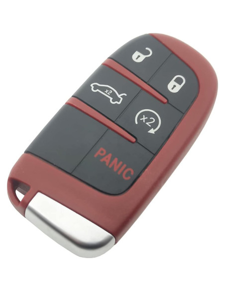 Cubierta de llave 5 botones Horande para Dodge y Jeep Roja Cubierta de llave 5 botones Horande para Dodge y Jeep Roja