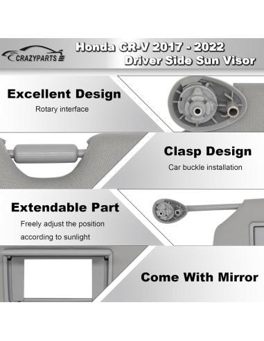 Visera Solar Honda CRV 2017-2022 CRAZYPARTS Gris