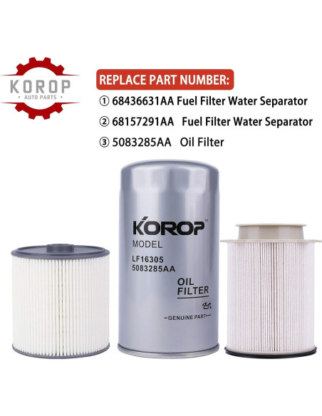 Juego de Filtro de Combustible KOROP para Dodge Ram 6.7L 2019-2022 Juego de Filtro de Combustible KOROP para Dodge Ram 6.7L 2019-2022