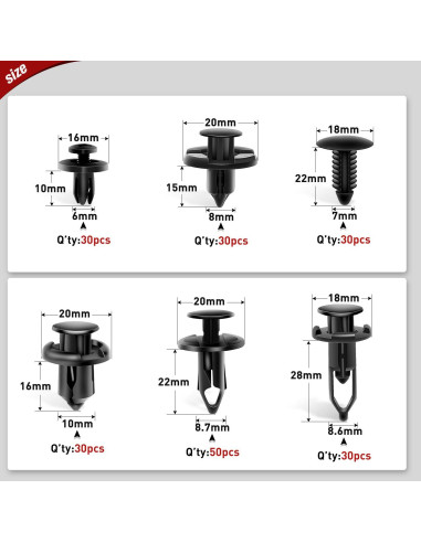 Kit de Clips de Retención Nilight 200PCS para Automóviles