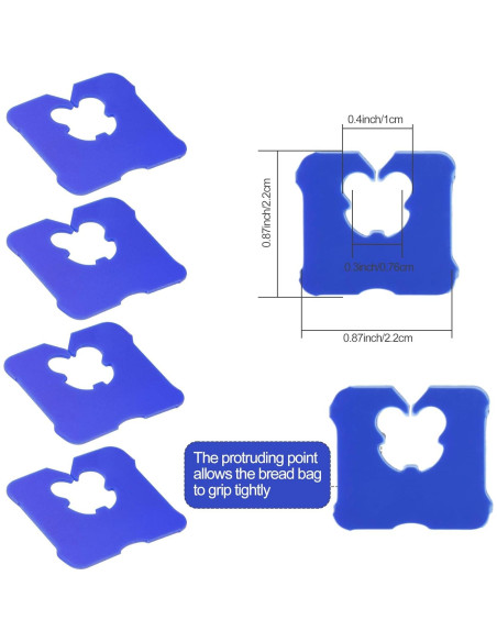100 Clips de Plástico Reutilizables Sarini para Pan Azul 100 Clips de Plástico Reutilizables Sarini para Pan Azul