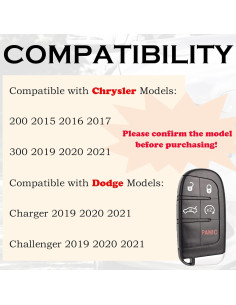 Llavero remoto Chrysler 200 300 Dodge 2015-2021 SUPALAND 2