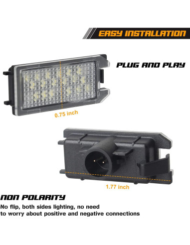 RUXIFEY Luz LED Placa de Licencia para FIAT 500 y Maserati