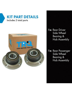 Rodamientos de Cubo TRQ para Fiat 500 2012-2019 2 Piezas 2